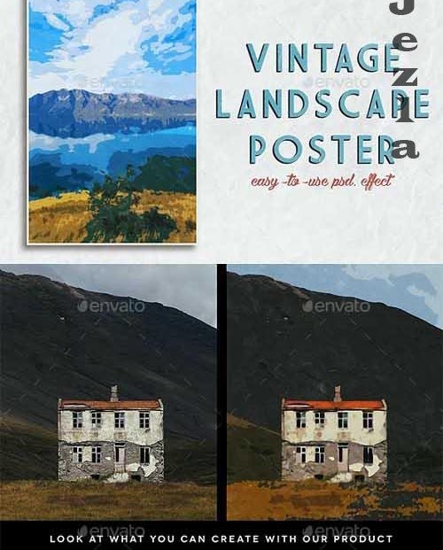 Vintage Landscape Poster Template - 22111996 - 1354413
