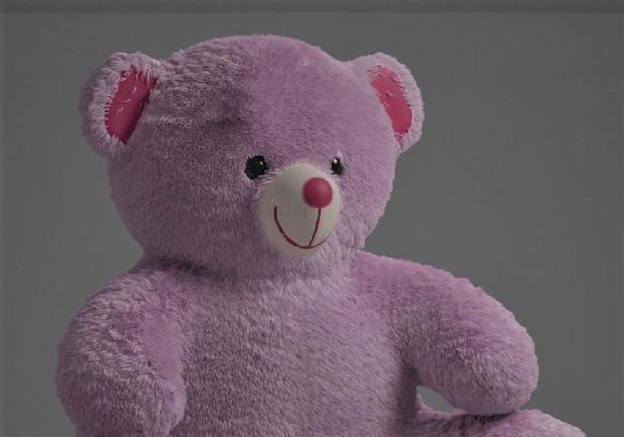 Pink Plush Teddy with Fur