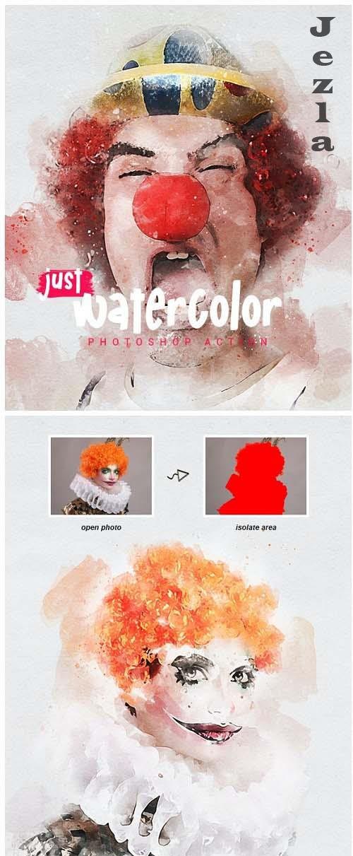 Just Watercolor - Photoshop Action - 34148456