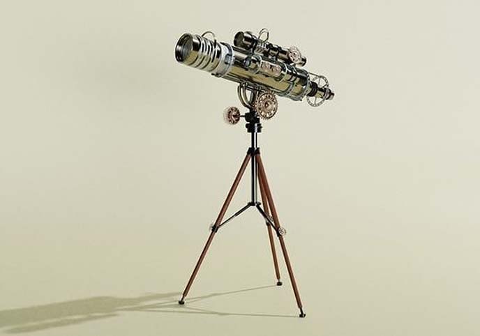 Antique Tripod Telescope - 3d Model