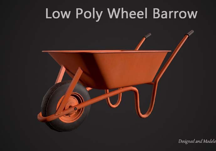 Low Poly Wheel Barrow