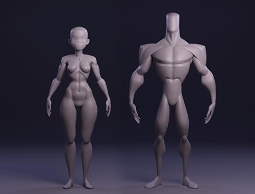 Gumroad - Male and Female Stylized Blockouts