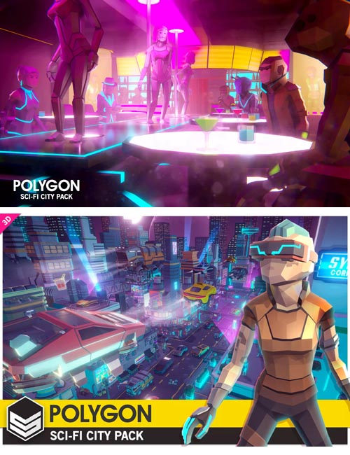 POLYGON Sci-Fi City - Low Poly 3D Art by Synty