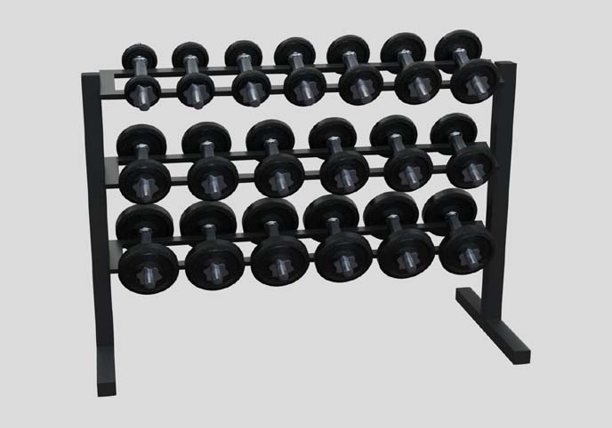 Dumbbell rack with dumbbells