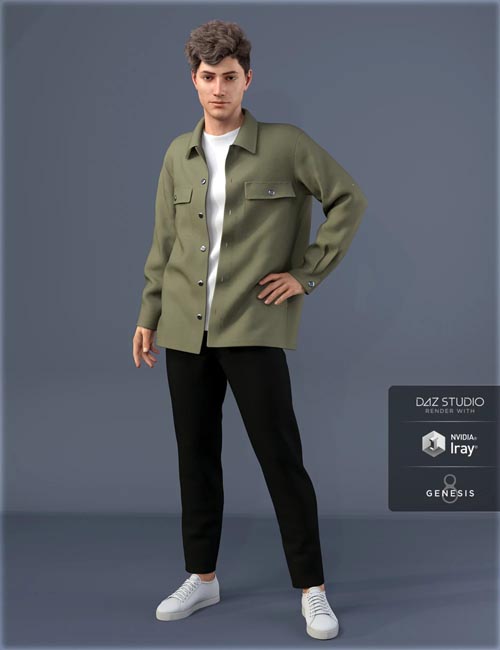 dForce HnC Shirt Jacket Outfit for Genesis 8 Males