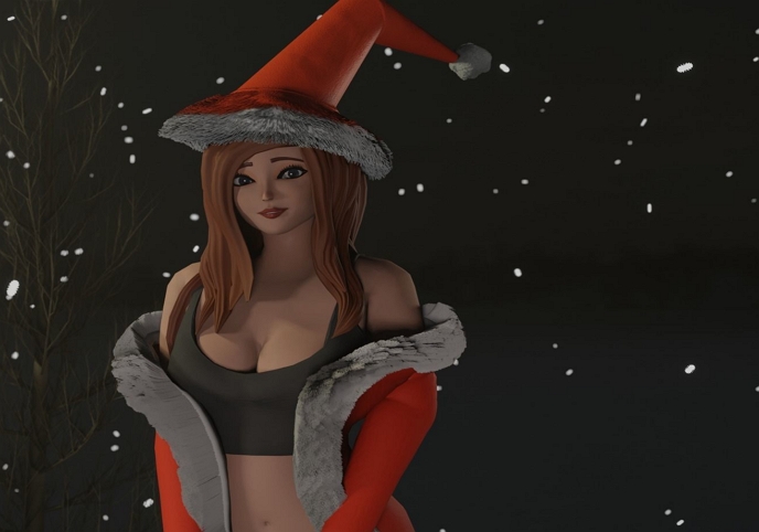 Stylized Female Christmas Character Rigged