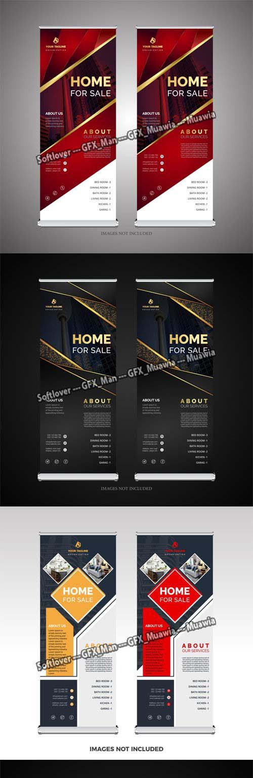 Multipurpose Roll-up Banners Collection - 9 Vector Templates
