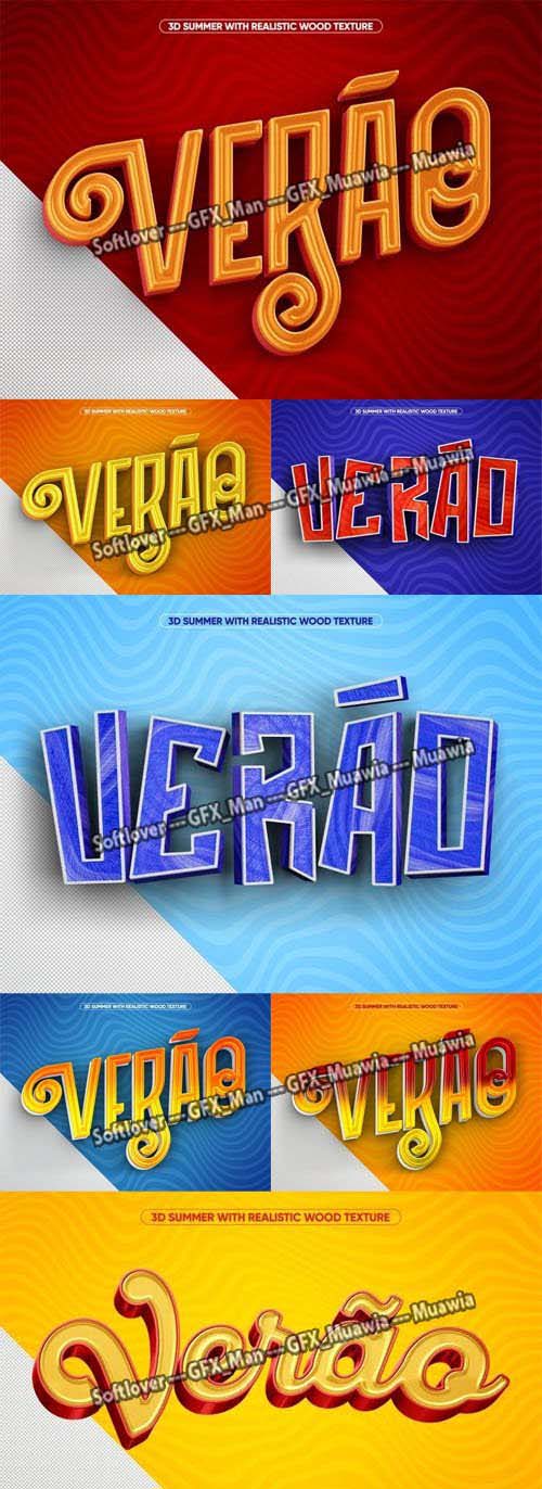 Summer Text Effects With Ornamental - 17 PSD Templates