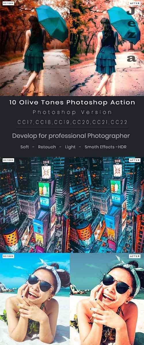 10 Olive Tones Photoshop Action - 35994153
