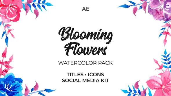 Videohive - Blooming Flowers. Watercolor Pack - 35818055