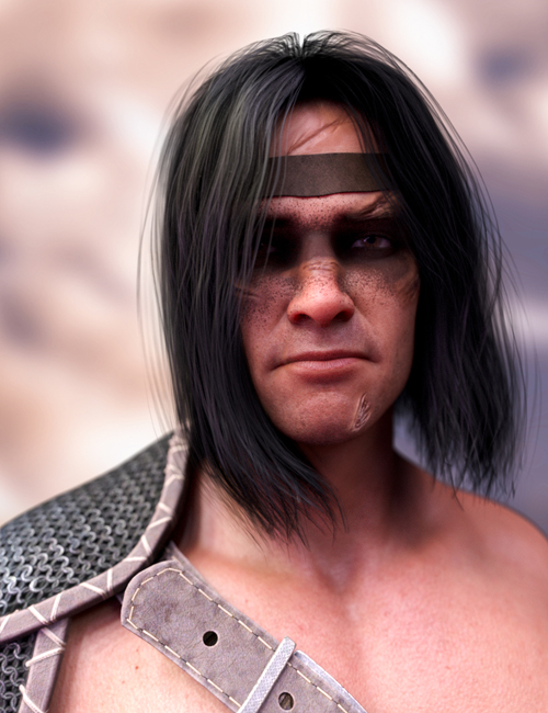 M3D Warrior Hair, Scars, and Makeup Kit for Genesis 8 Males