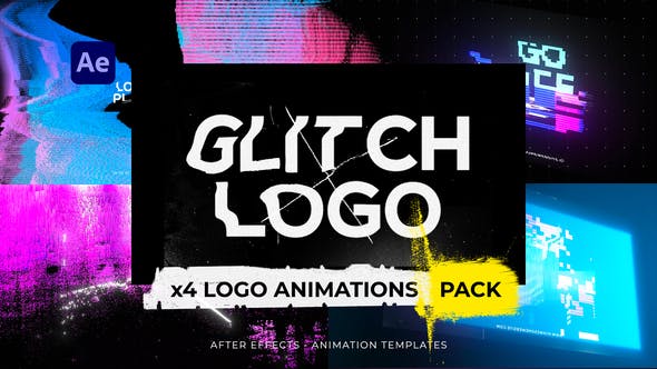 Videohive - Glitch Logos Intro Pack - 36260957