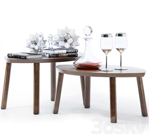 IKEA \ STOCKHOLM \ Set of tables, 2 pcs. + Decor.