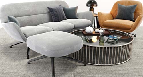 Minotti Jensen Arm Chair And Sofa Set