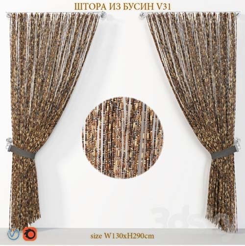 Curtains made of wooden beads V31