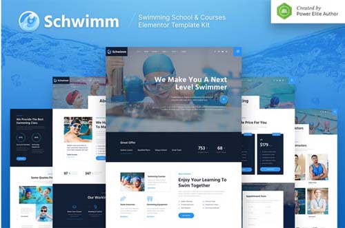 Schwimm - Swimming School & Course Elementor Template Kit