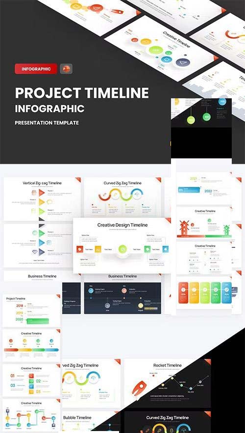 Project Timeline Gradient PowerPoint Template