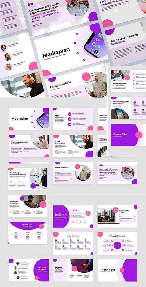 Social Media Strategy Powerpoint, Keynote and Google Slides Template