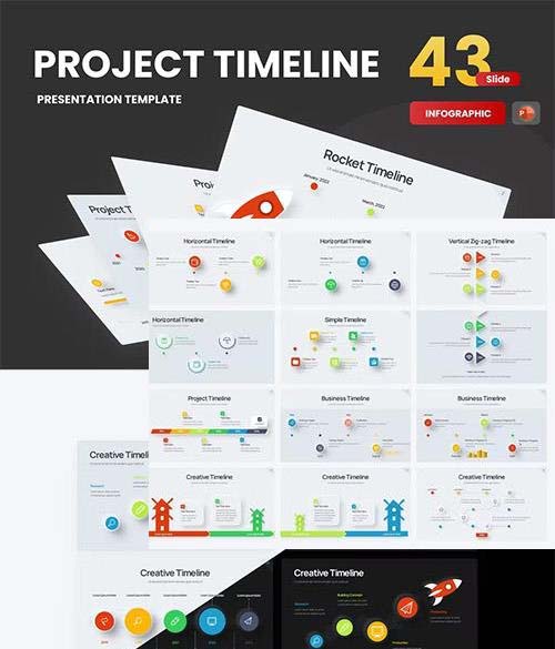Project Timeline Neumorph PowerPoint Template
