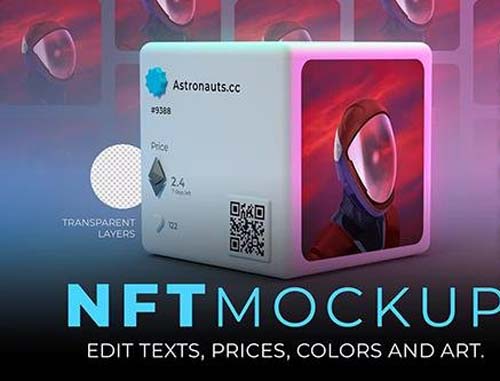 NFT Cube Mockup Scene