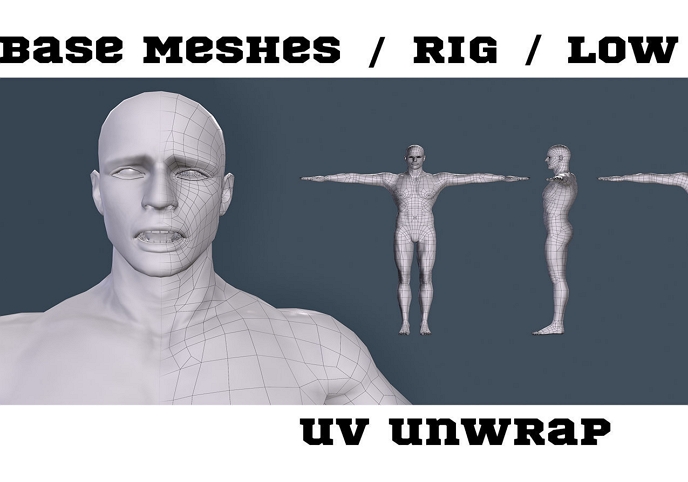 Base Meshes man game ready