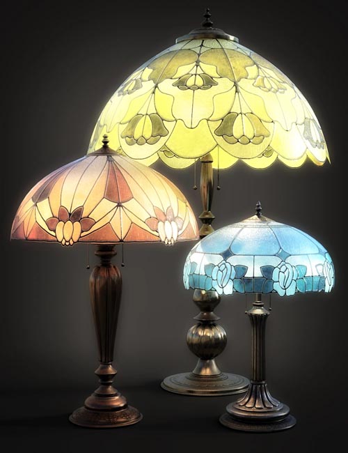 B.E.T.T.Y. Stained Glass Lamps