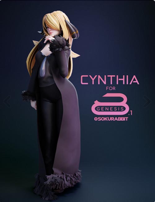 Pokemon Cynthia For Genesis 8 and 8.1 Female