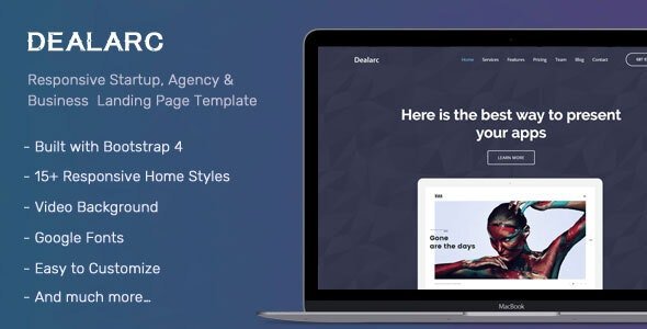 ThemeForest - Dealarc v2.0 - Responsive Startup, Agency & Business Landing Page Template - 21846784