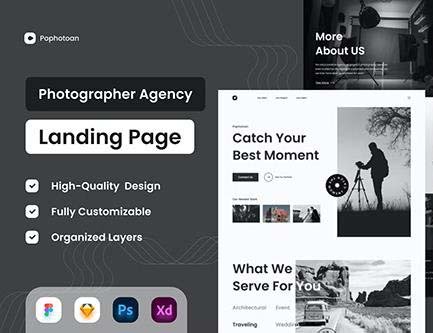 Photographer Agency Landing Page - UI Design