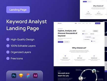 Keyword Analyst Landing Page - UI Design