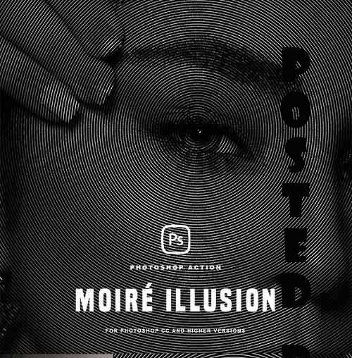 Moire Illusion Portrait Photoshop Action - 35428551
