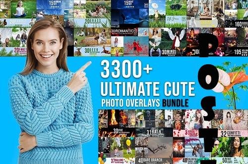 3300+ Photo Overlays Bundle+FREE Action - 6791145