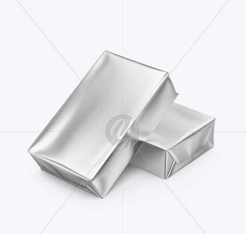 Two Metallic Butter Blocks Mockup 48097