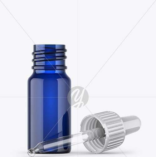 Opened Blue Dropper Bottle Mockup 48025