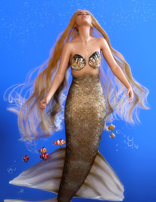 PhilW's Mermaid Hair for Genesis 8 and 8.1 Females
