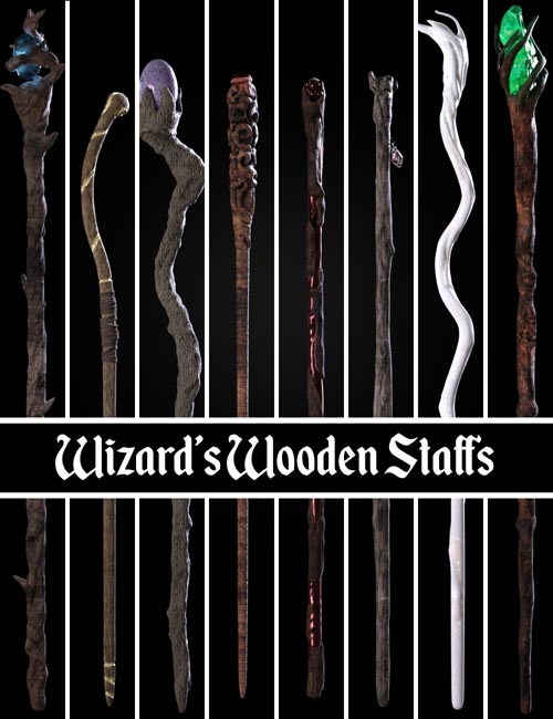 BW Wizard Wooden Staffs Set for Genesis 8.1