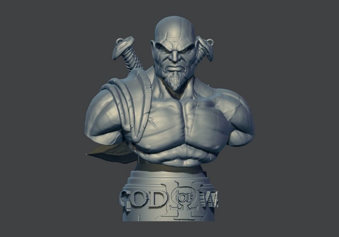 Kratos Bust Fan Art Version 02