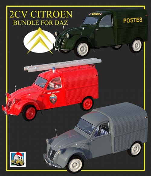 2CV FOURGONNETTES BUNDLE for DAZ