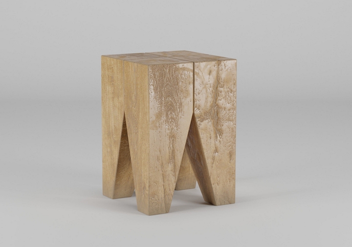 Mars Angled Stump Side Table 30x30x45