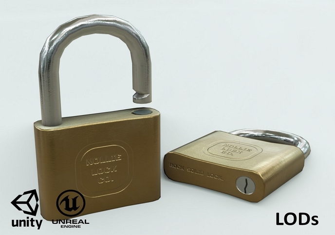 Game-ready Padlock - Texture sets for Unity and UE4