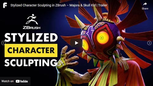 FlippedNormals - Stylized Character Sculpting in ZBrush - Majora & Skull Kid