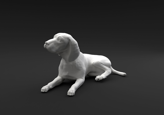 Beagle laying down intended for 3D printing FREE model