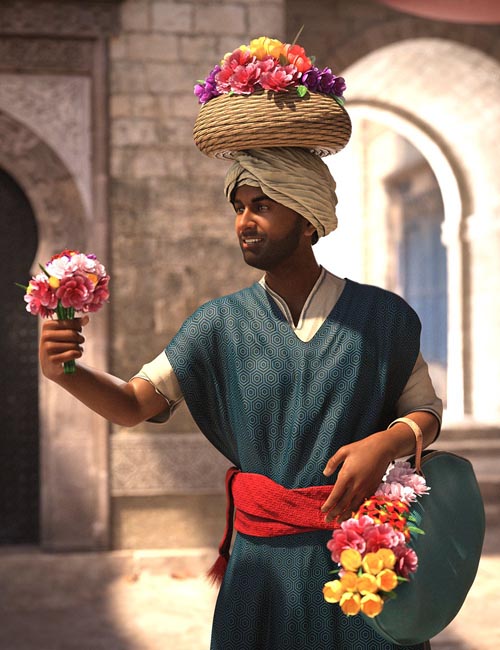 dForce Moroccan Flower Seller Outfit for Genesis 8 Males