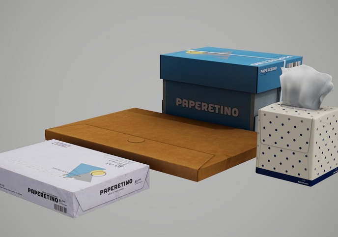 Paper Boxes Free low-poly 3D model