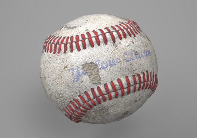 Game Ready Worn Baseball Ball Free low-poly 3D model