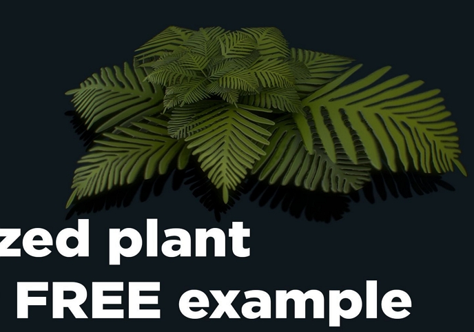 Stylized Plant Fern Free low-poly 3D model