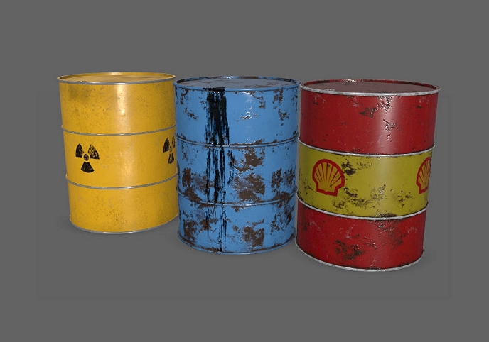 Oil Barrels PBR Free low-poly 3D model