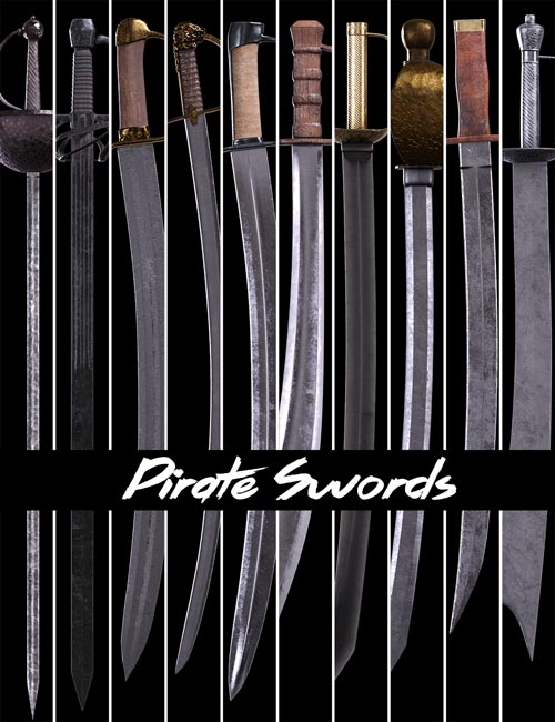 BW Pirate Swords For Genesis 8 and Genesis 8.1 Characters