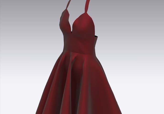 Red dress using clo3d