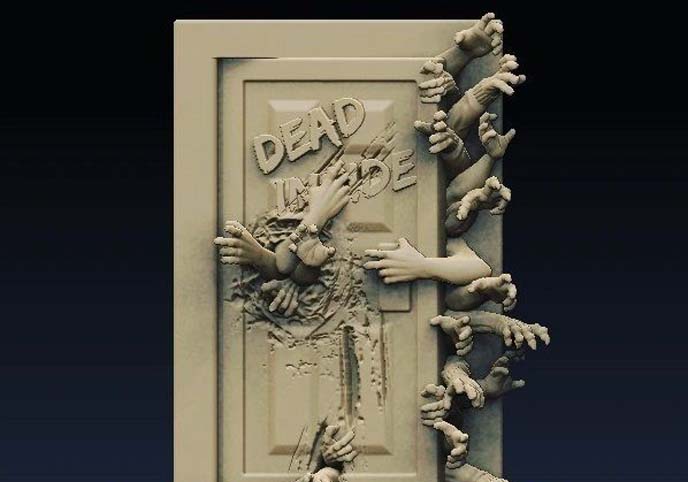 Door with Zombies Free 3D print model